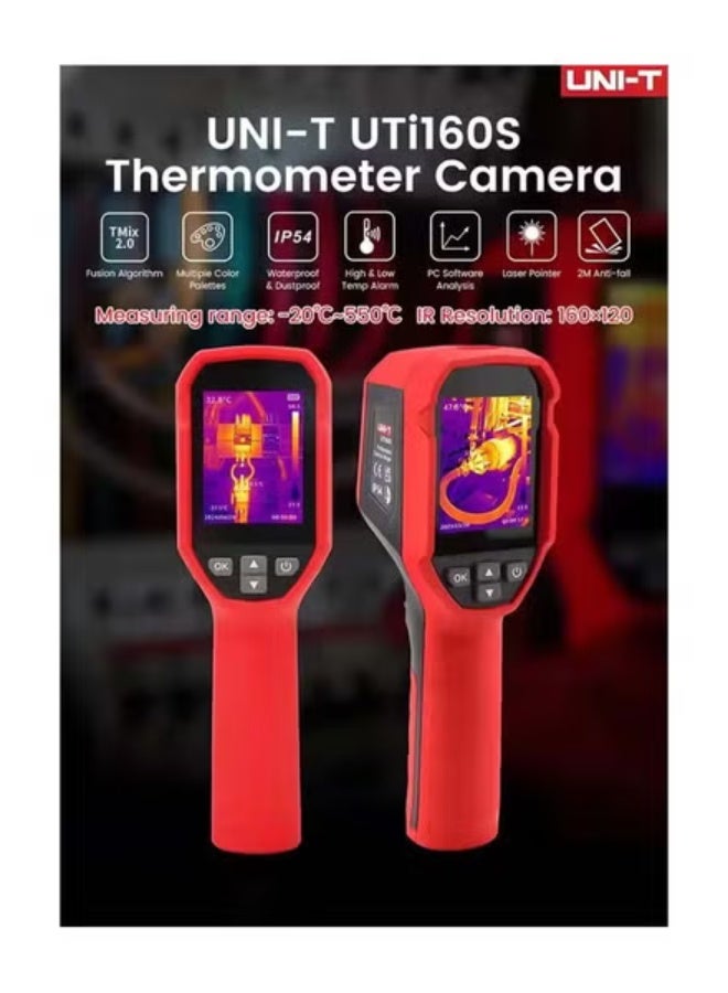 يوني تي جهاز التصوير الحراري المحمول بالأشعة تحت الحمراء UNI-T UTI160S 160×120 للكشف عن ارتفاع درجة حرارة مكونات PCB والفحص الحراري - Image 3